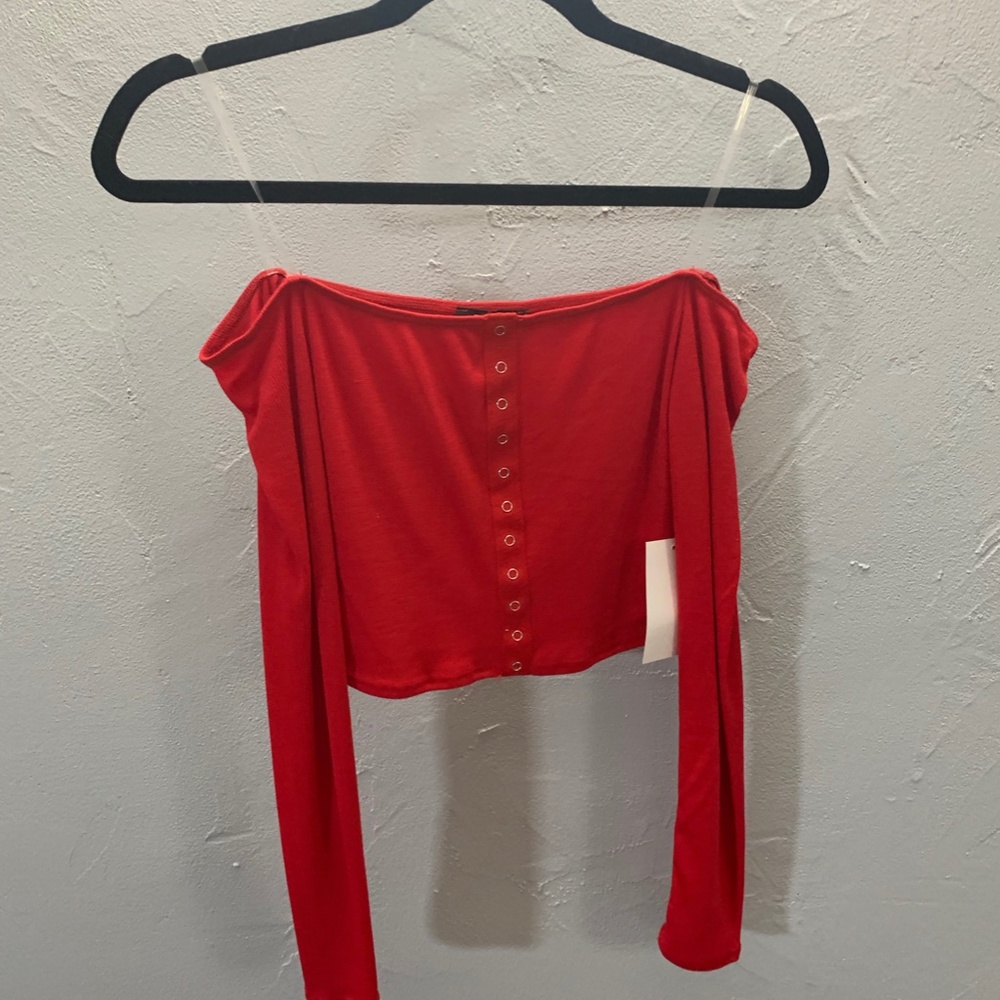 Off the Shoulder Long Sleeve Shirt